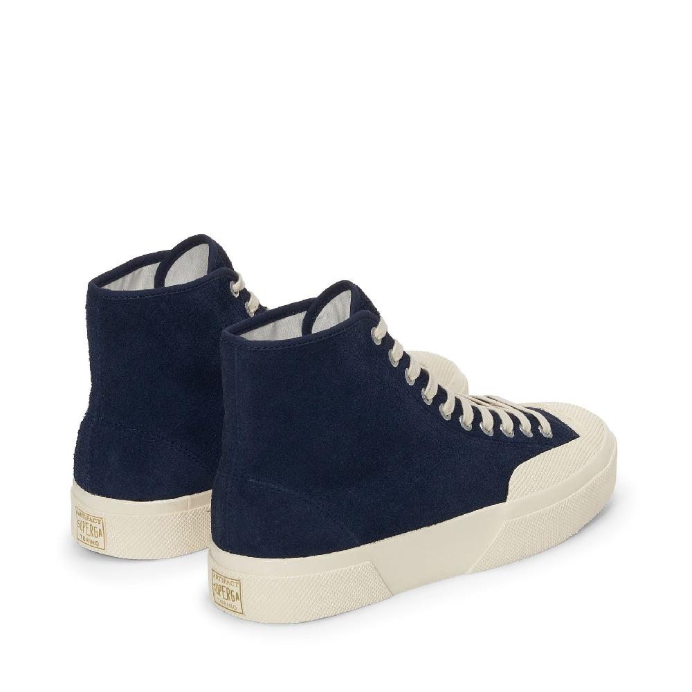 Superga 2433 WORKS HAIRY SUEDENAVY-OFF WHITE Qualità Garantita