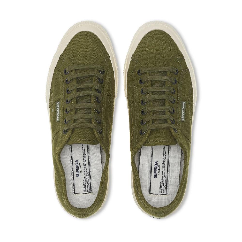 Superga 2750 OG HERRINGBONEGREEN-OFF WHITE In Vendita