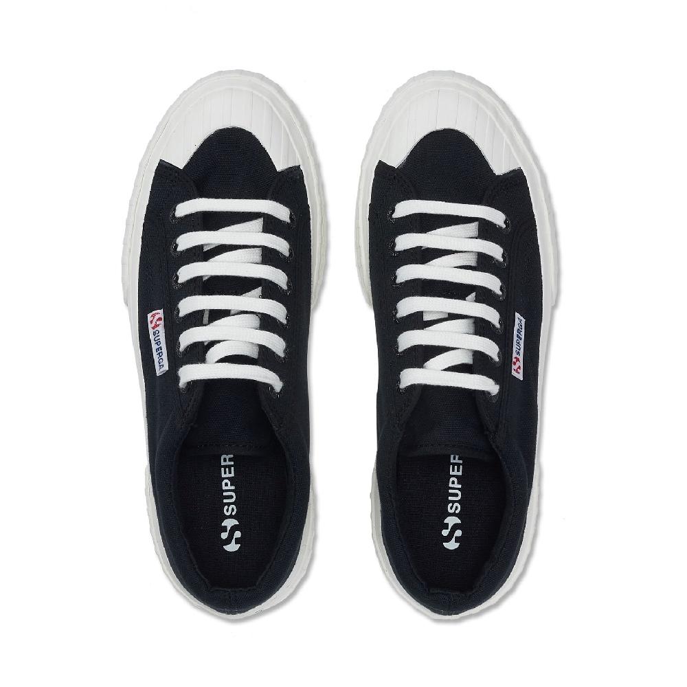 Superga 2631 STRIPE PLATFORMBLACK-WHITE AVORIO In Saldo