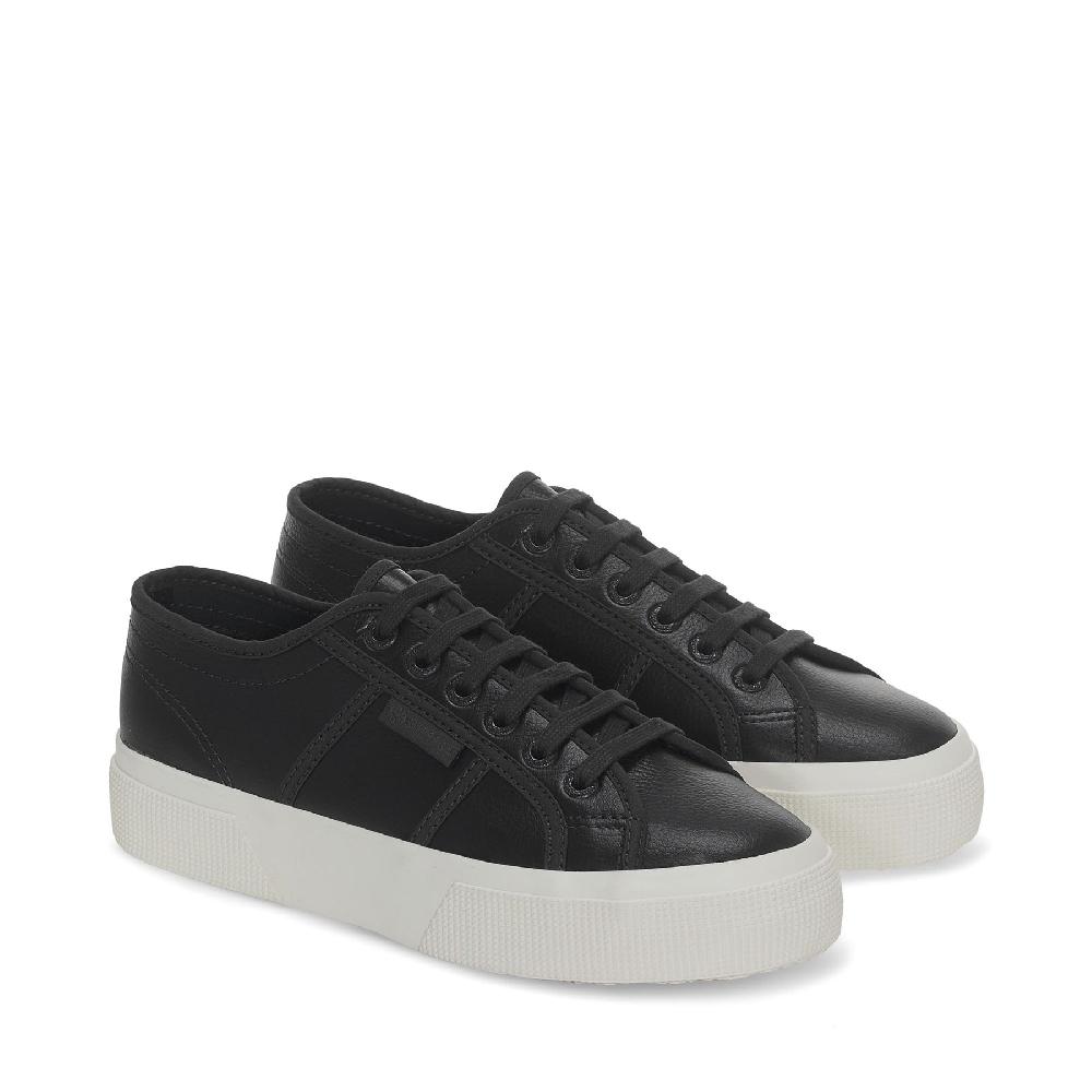 Superga 2740 PLATFORM TUMBLED LEATHERBLACK BRISTOL-FAVORIO Fino Al -60%