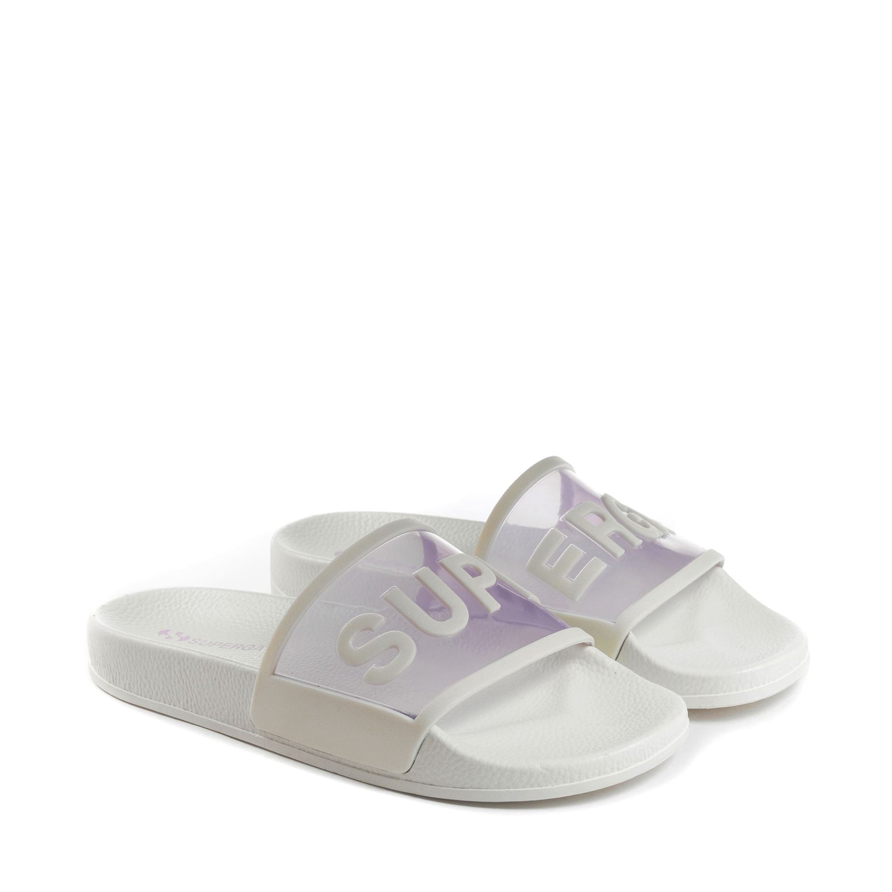 Superga 1908 SLIDES CLEAR IDENTITYWHITE AVORIO-VIOLET LILLA Prezzo Ridotto