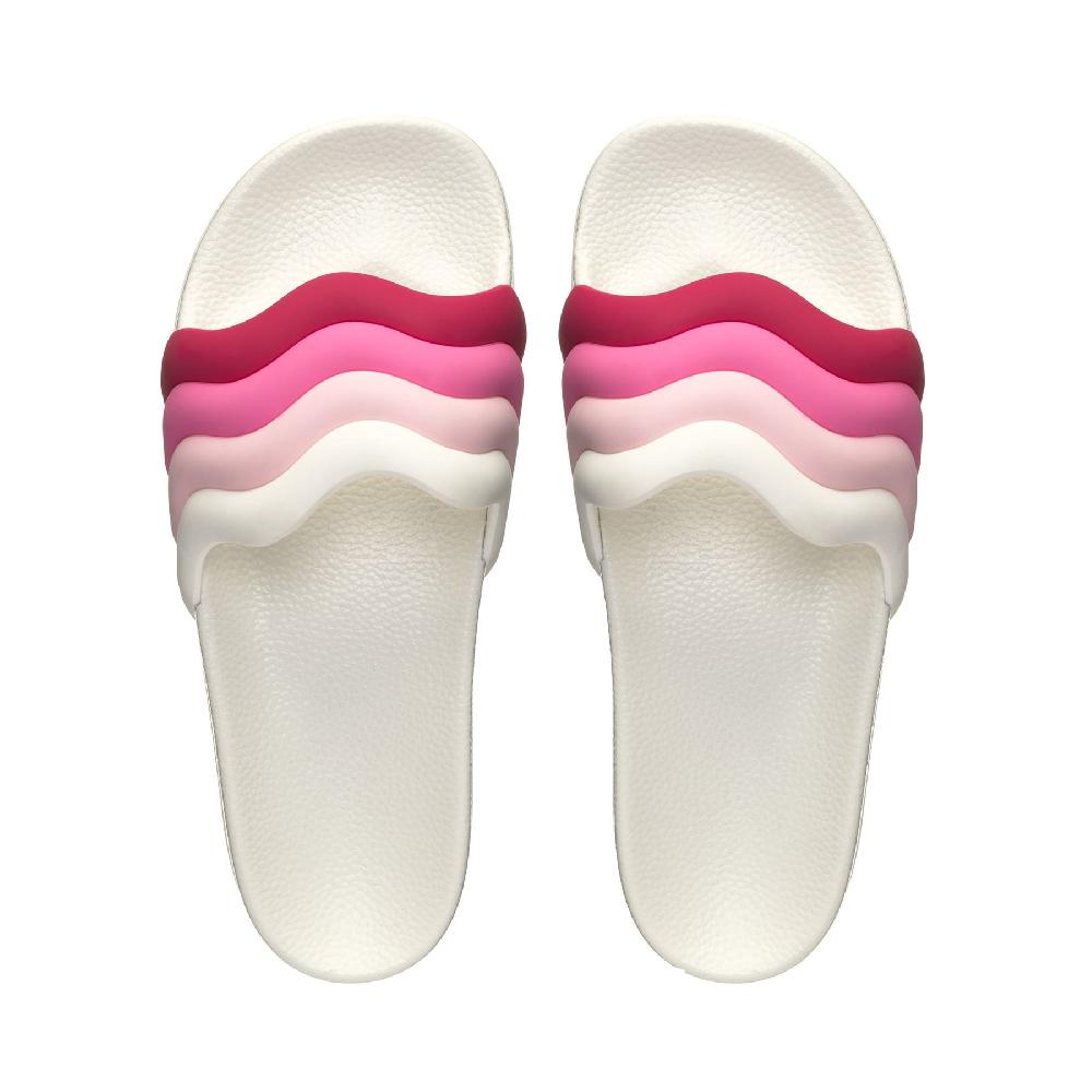 Superga 1908 SLIDES CURLY PADDED STRIPESWHITE-SHADED PINK In Vendita