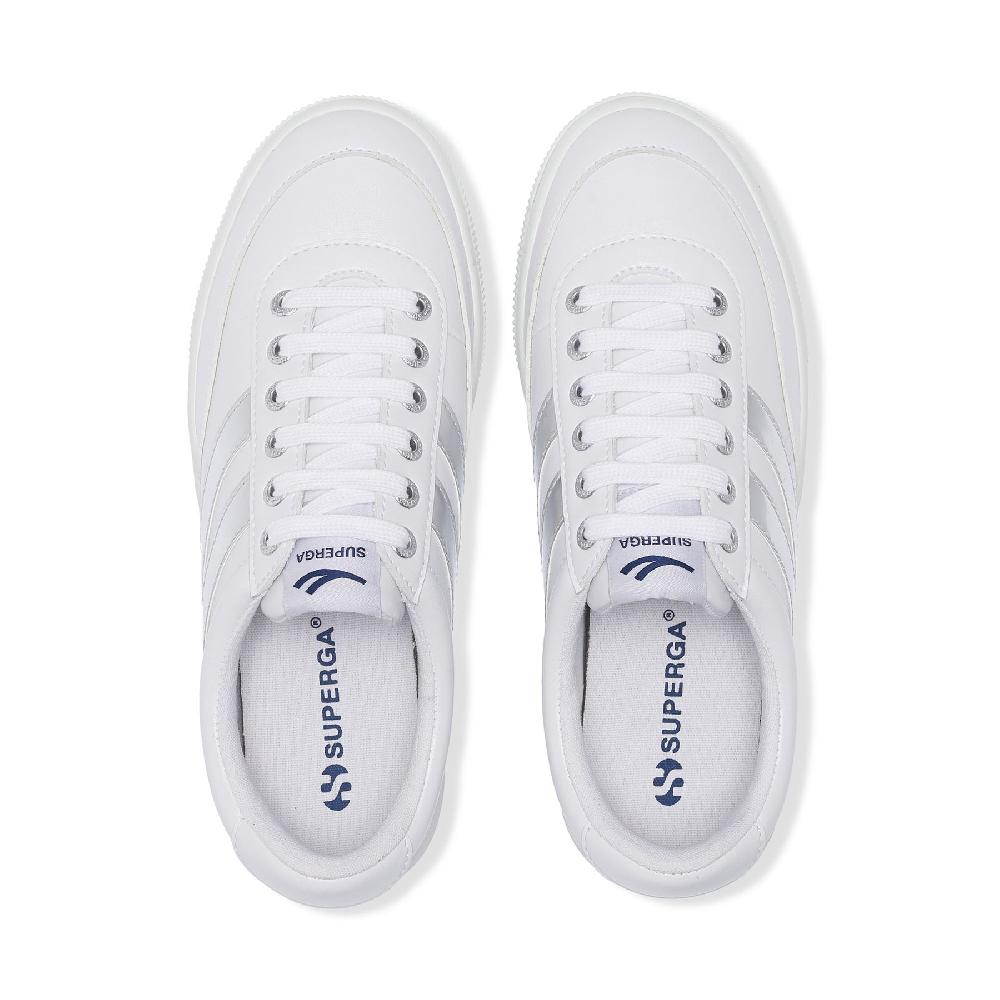 Superga 2740 PLATFORM BLOCKS MIRROR SYNTHETIC MATERIALWHITE-SILVER Vendita