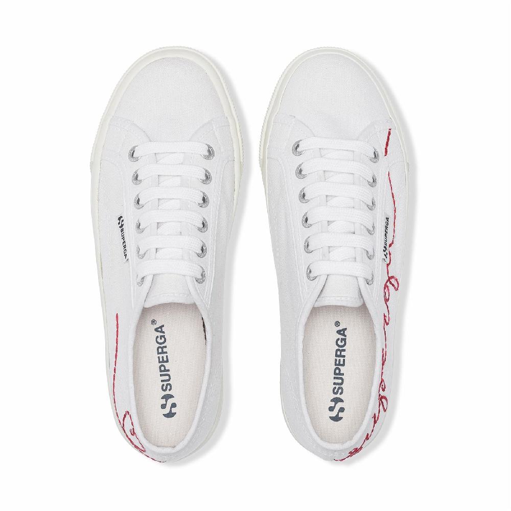 Superga 2790 RED EMBROIDERYWHITE-RED FLAME FAVORIO Sottocosto