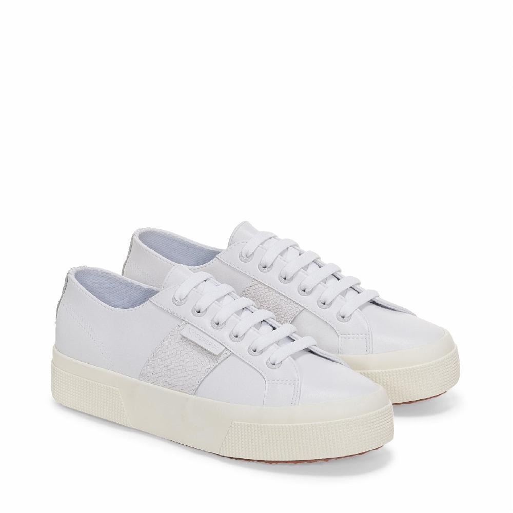 Superga 2740 PLATFORM SNAKEWHITE-SILVER-FAVORIO Vendita Calda