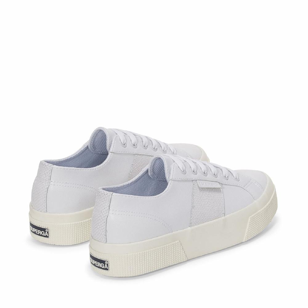 Superga 2740 PLATFORM SNAKEWHITE-SILVER-FAVORIO Vendita Calda