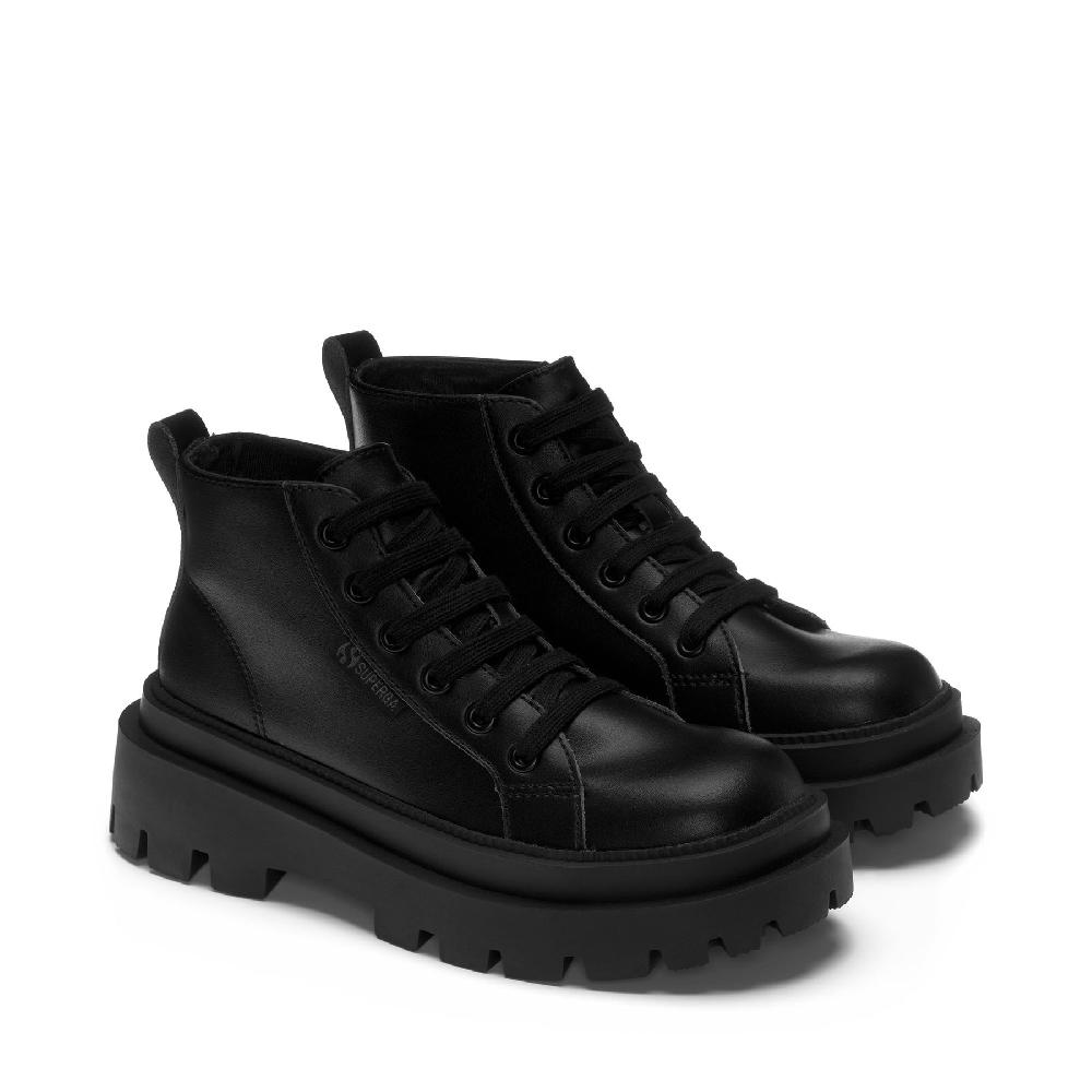 Superga 3052 ALPINA APEX MID VEGAN MATERIALTOTAL BLACK Vendita