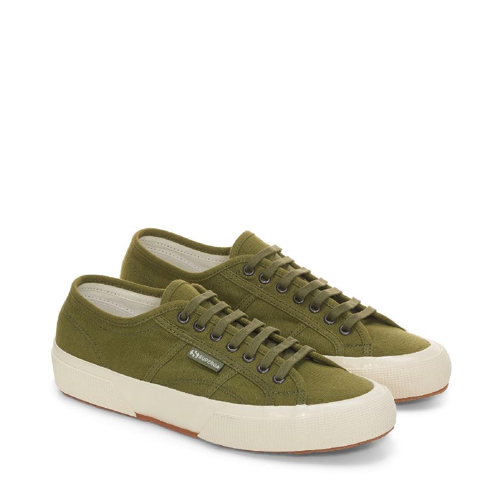 Superga 2750 OG HERRINGBONEGREEN-OFF WHITE Italia