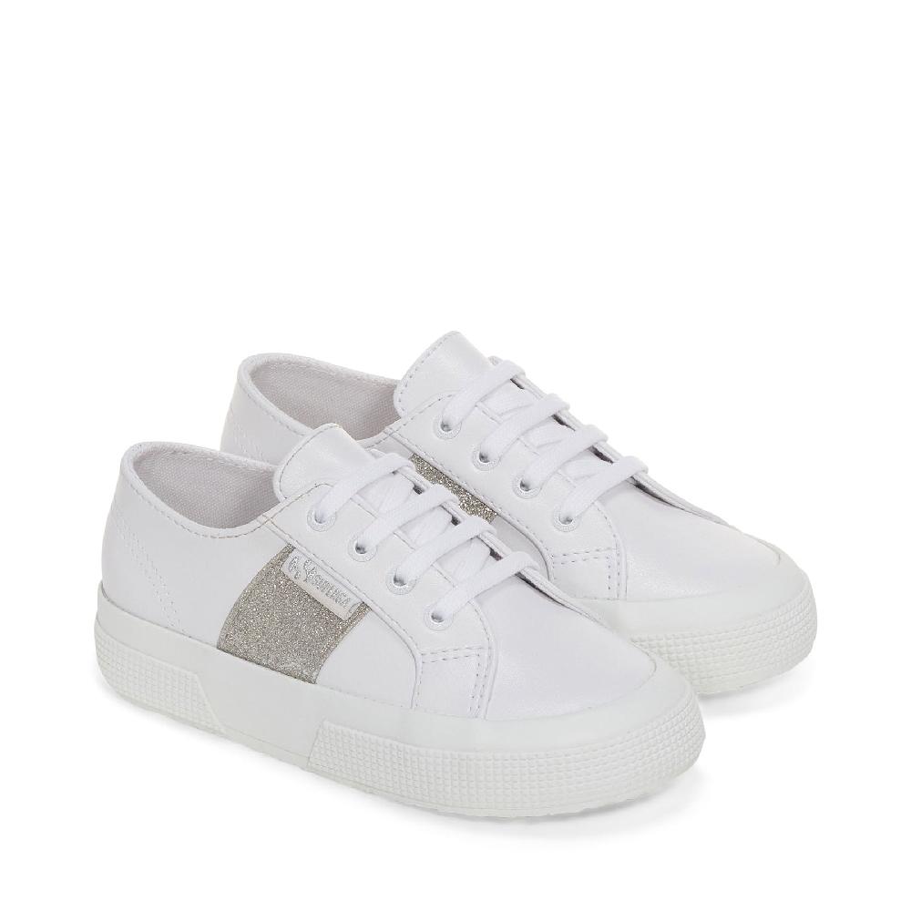 Superga 2750 KIDS SYNTHETIC MATERIAL GLITTERWHITE-SILVER Vendita Economica