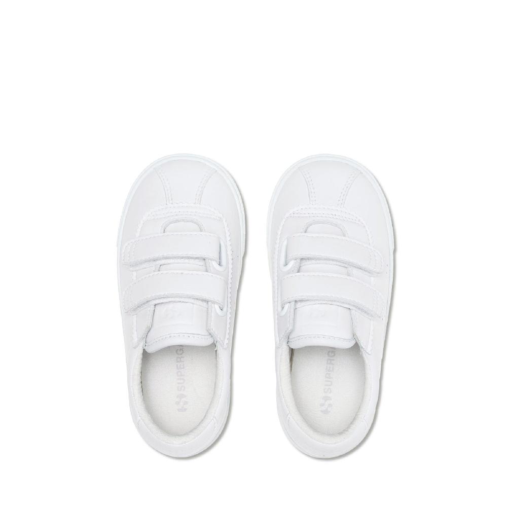 Superga 2843 KIDS CLUB S STRAPS VEGAN MATERIALTOTAL WHITE Promozione Limitata