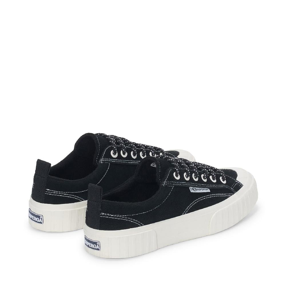 Superga 2630 STRIPE SUEDE CONTRAST STITCHINGBLACK-WHITE AVORIO-FAVORIO Fino Al -60%