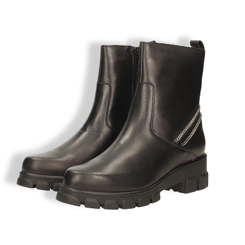 Tata Italia Stivaletti in vera pelle con zip decorativa. Tacco alto 6cm Prezzo Ridotto