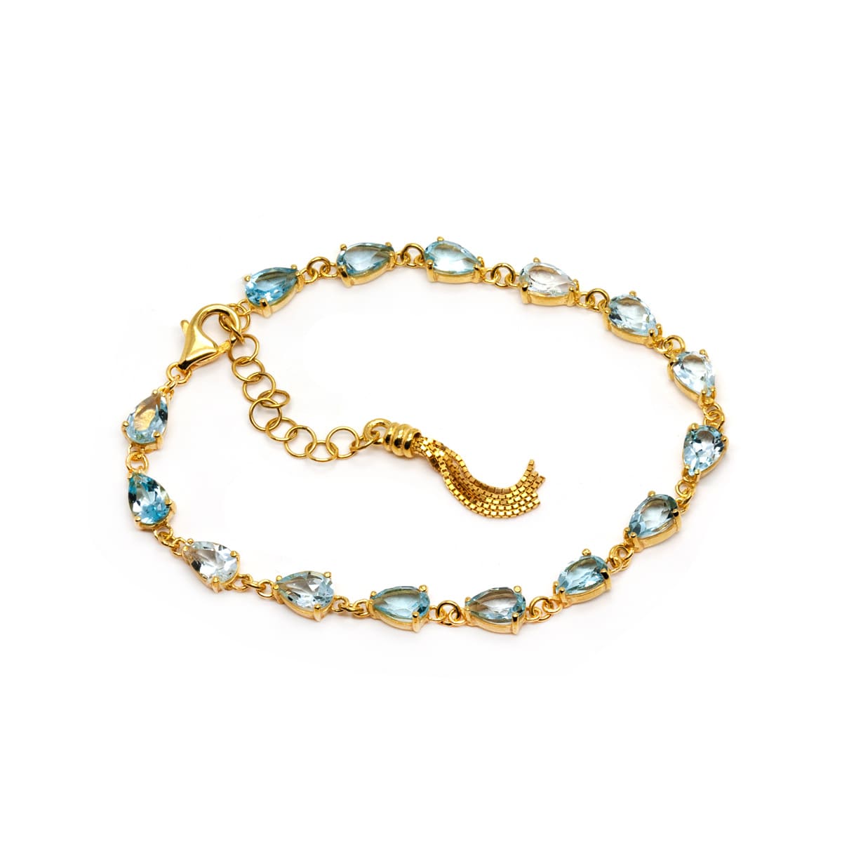 Thais Bernardes Bracciale Tennis Topazio Azzurro Pezzi Unici