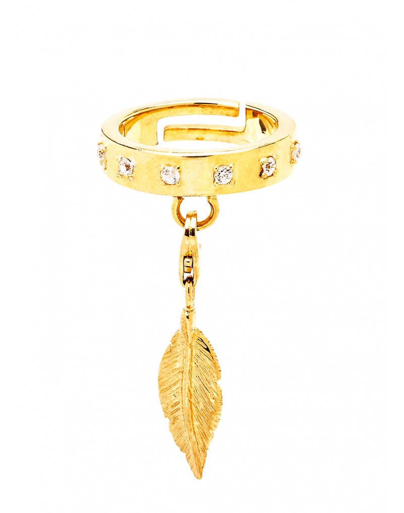 Thais Bernardes Anello Charm Piuma Negozi Online