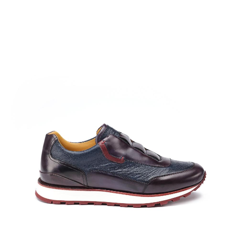 ﻿A.Testoni MOENA SNEAKER ROYAL CALF + GRAINED CALF ° In Saldo