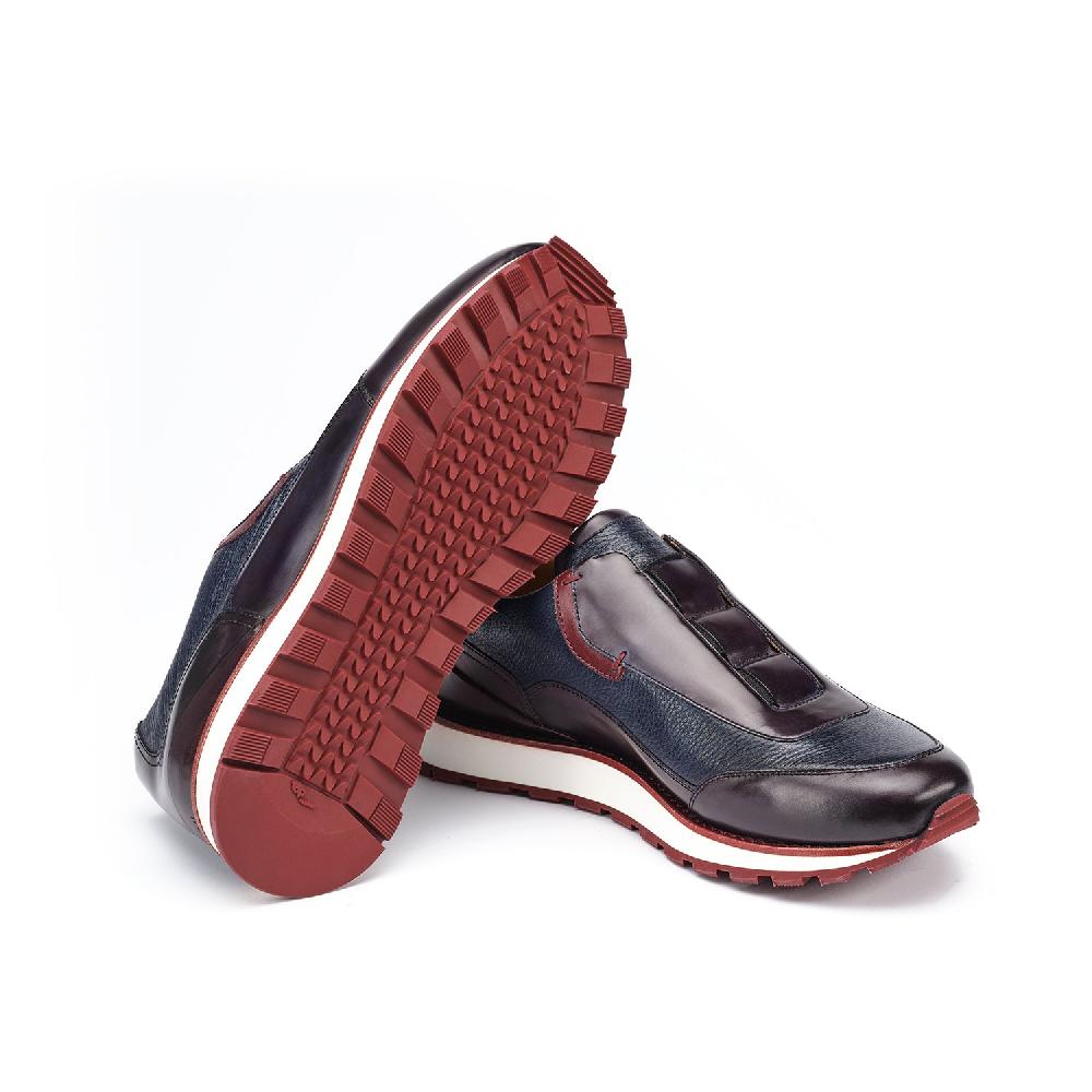 ﻿A.Testoni MOENA SNEAKER ROYAL CALF + GRAINED CALF ° In Saldo