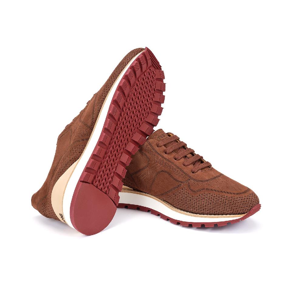 A.Testoni MOENA SNEAKER NUBUK CALF LASERATO SPINA Offerta migliore