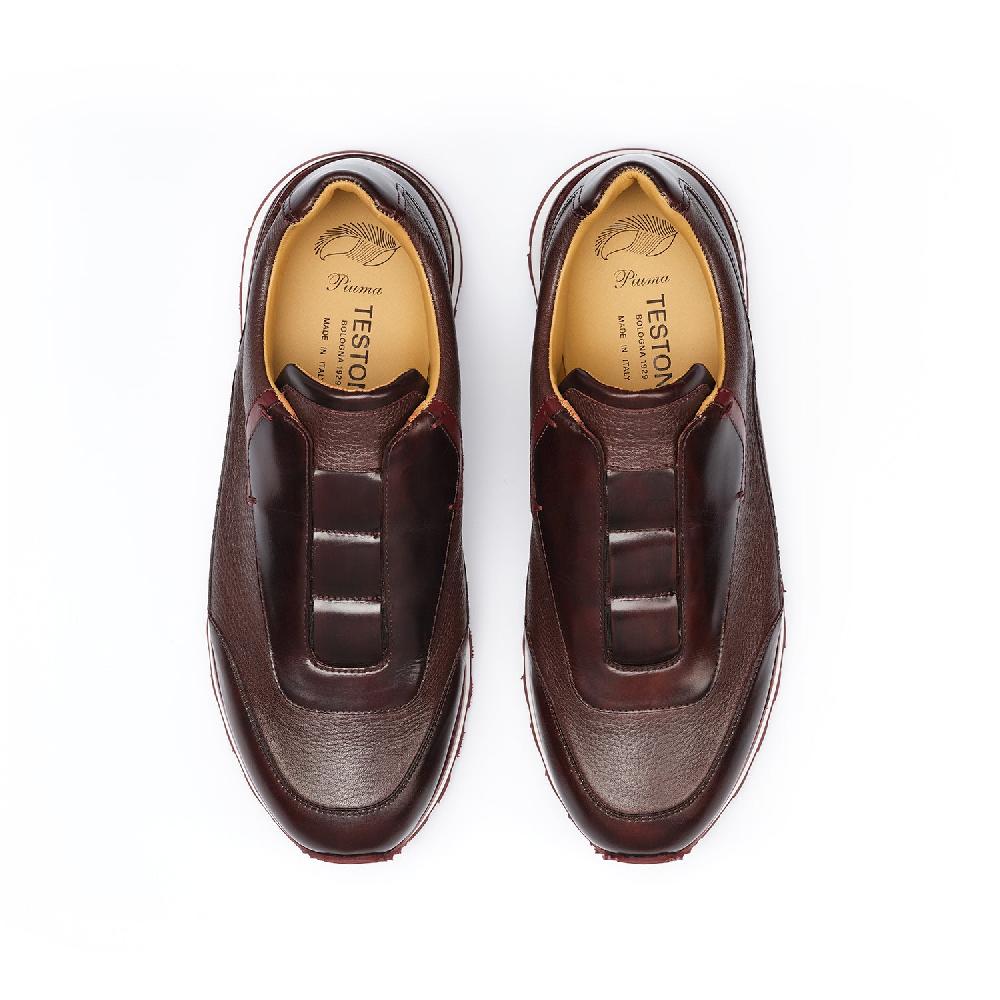 A.Testoni MOENA SNEAKER ROYAL CALF + GRAINED CALF ° Italy