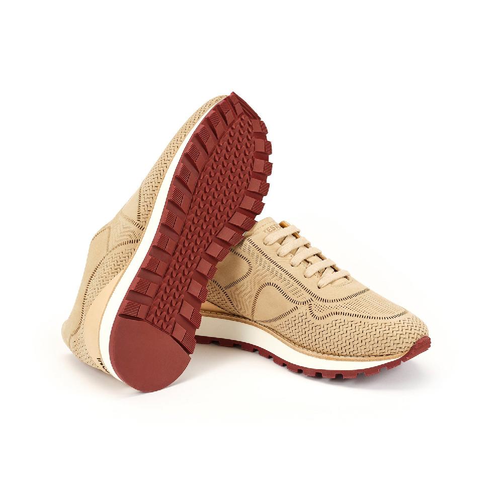 A.Testoni MOENA SNEAKER NUBUK CALF LASERATO SPINA Italia