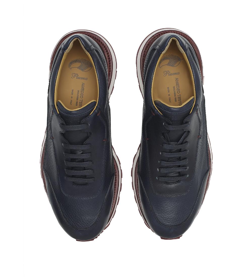 A.Testoni MOENA SNEAKERS CHUNKY IN PELLE E CERVO Offerta temporanea