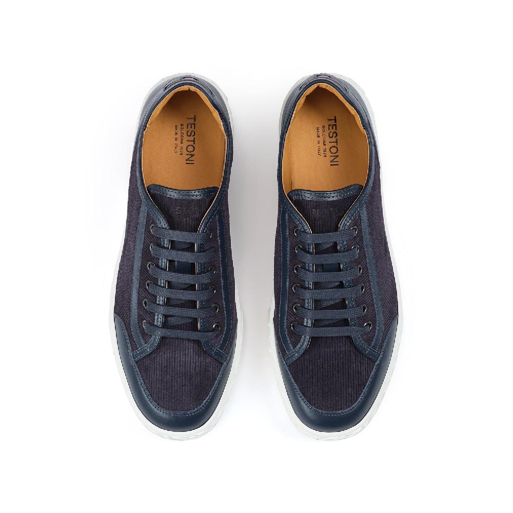 A.Testoni RAVENNA SNEAKER VELVET SUEDE CALF+CALF ° Promozione