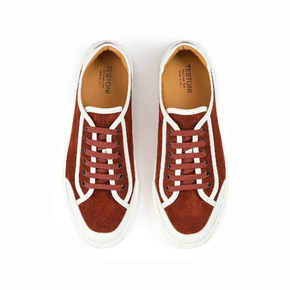 A.Testoni RAVENNA SNEAKER VELVET SUEDE CALF+CALF ° Spedizione Gratuita
