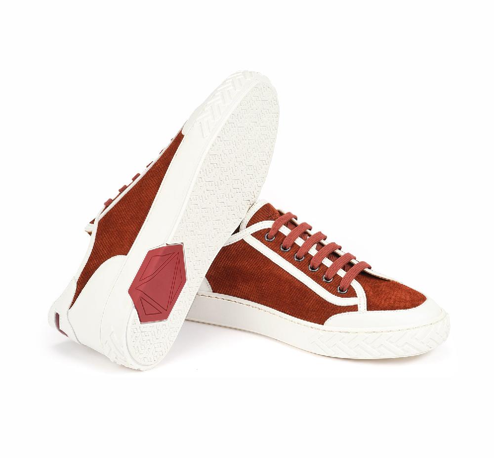 A.Testoni RAVENNA SNEAKER VELVET SUEDE CALF+CALF ° Spedizione Gratuita