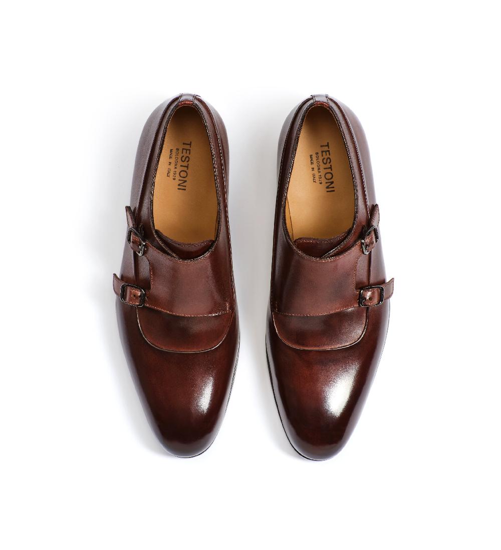 A.Testoni SANT'EULALIA LEATHER MONK STRAP Acquista Ora