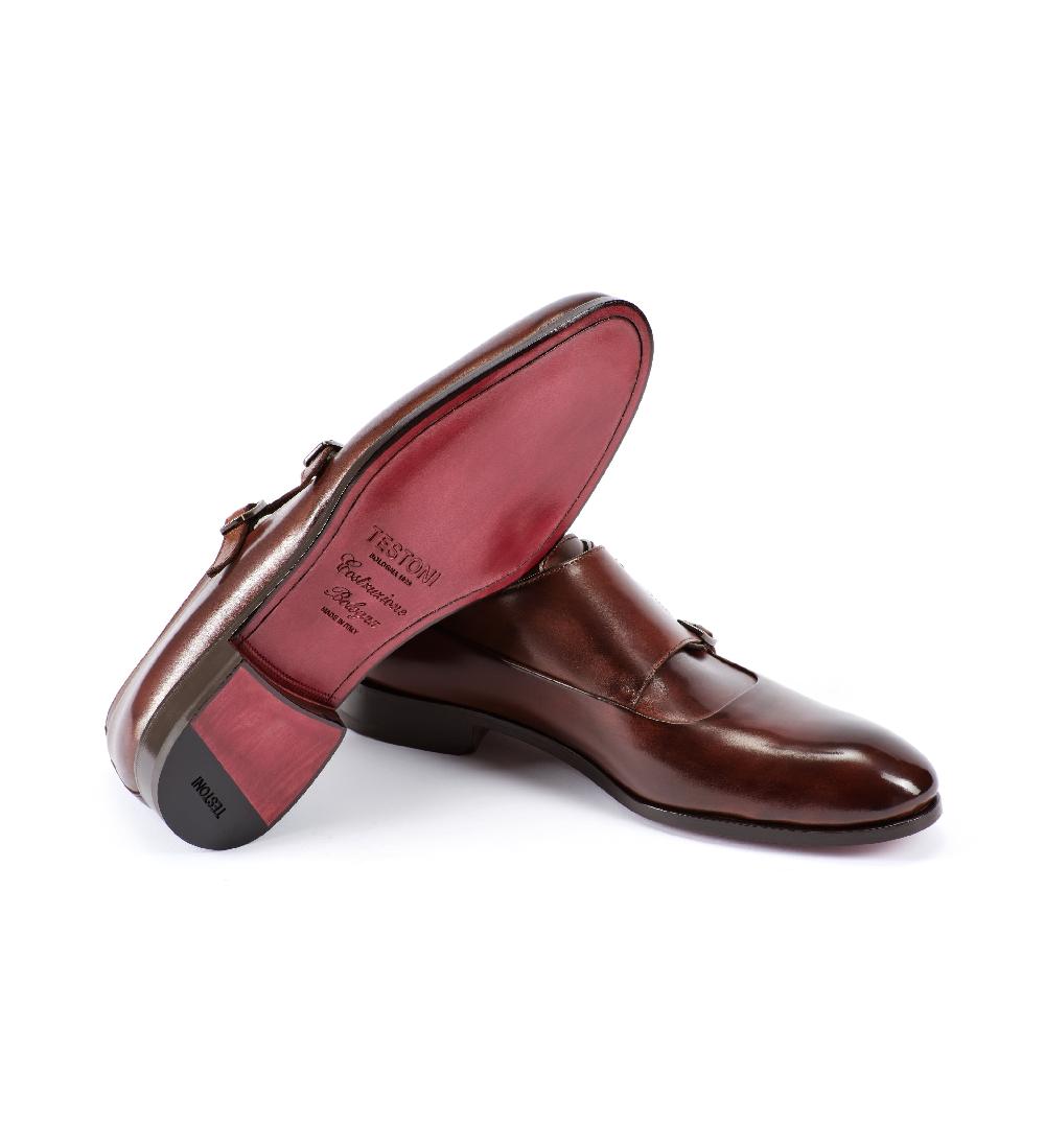 A.Testoni SANT'EULALIA LEATHER MONK STRAP Acquista Ora