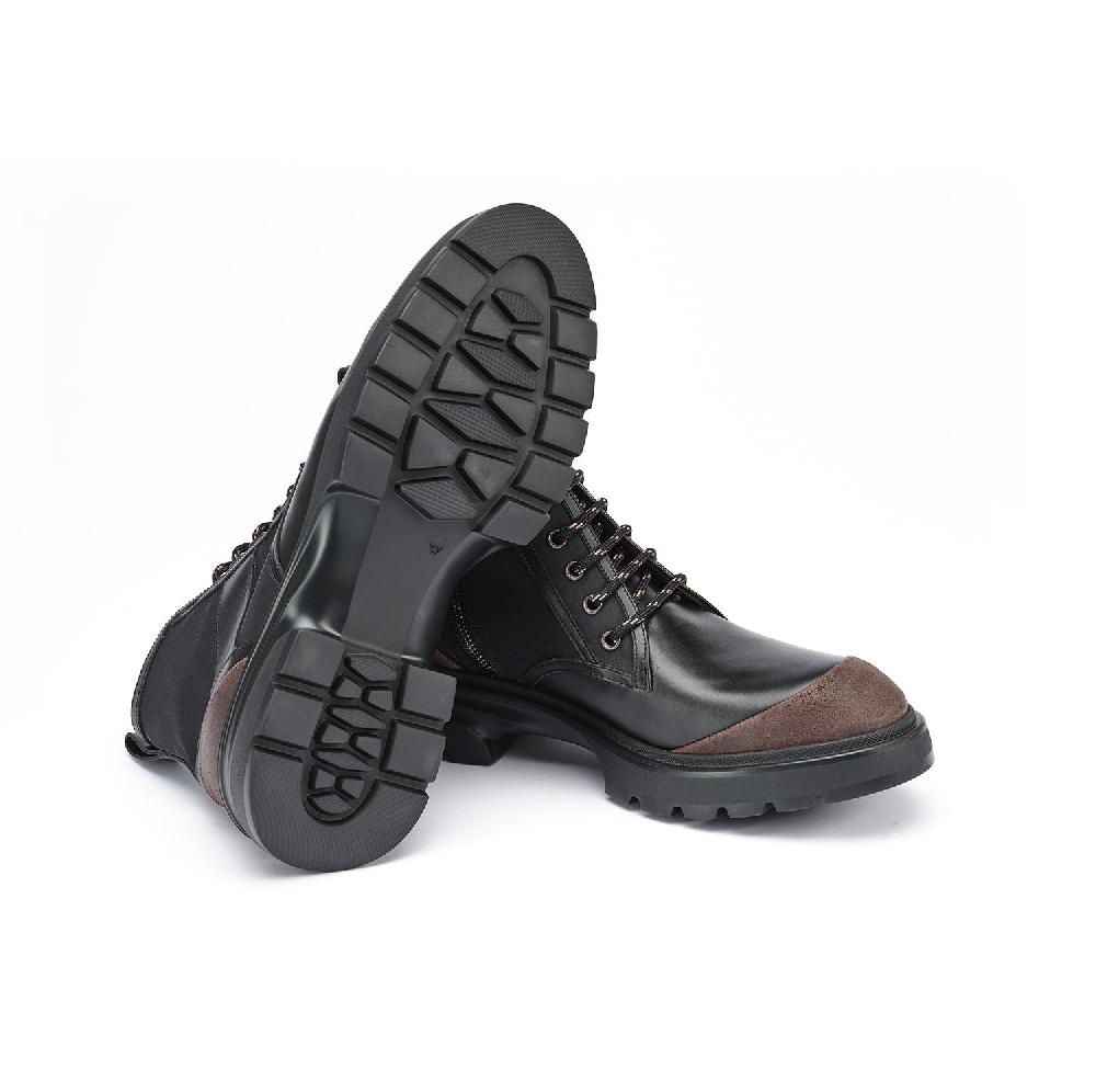 A.Testoni MORGEX COMBAT BOOT WAX SUEDE NYLON FABR. AND CALF ° Sottocosto