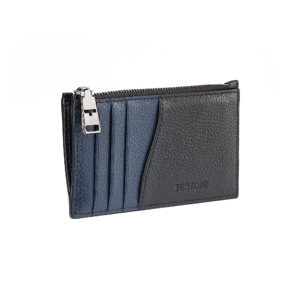 A.Testoni ZIP CREDIT CARD CASE GRAINCALF Novità