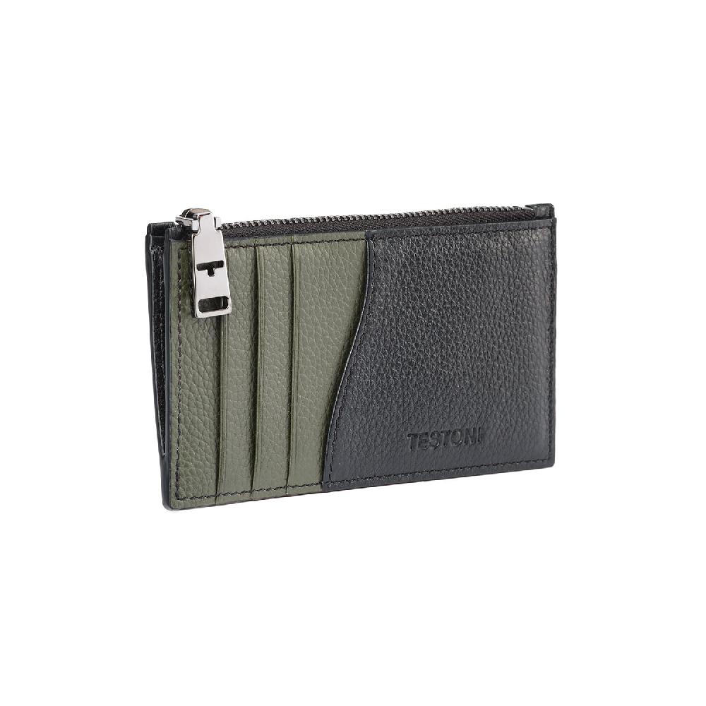 A.Testoni ZIP CREDIT CARD CASE GRAINCALF ° Presa