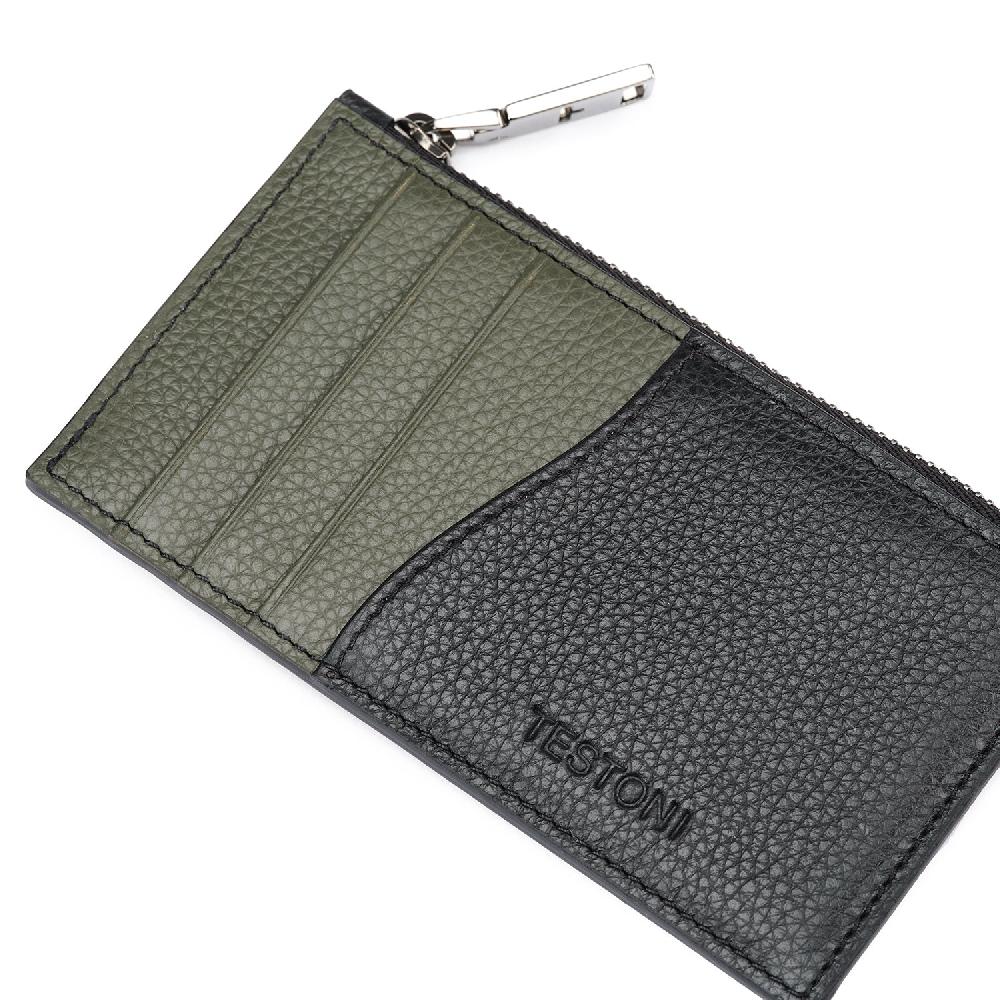 A.Testoni ZIP CREDIT CARD CASE GRAINCALF ° Presa