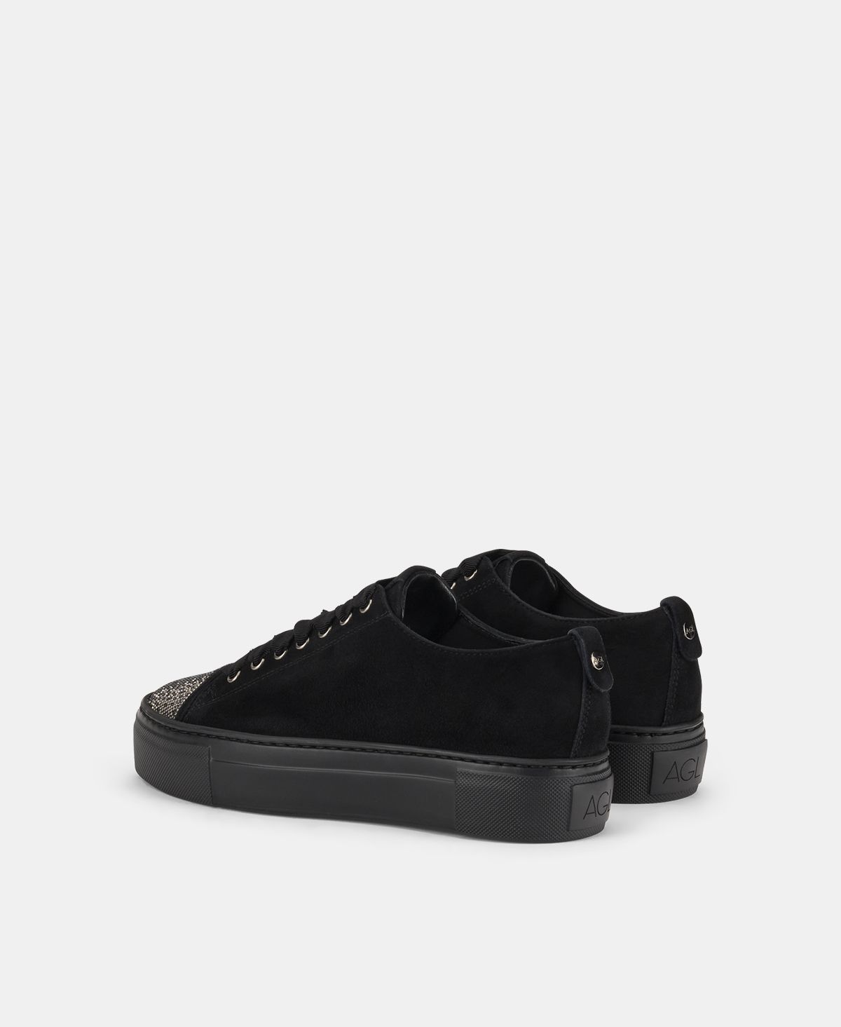 Agl Sneaker con puntina di strass Nero Vananda Crystal Italia