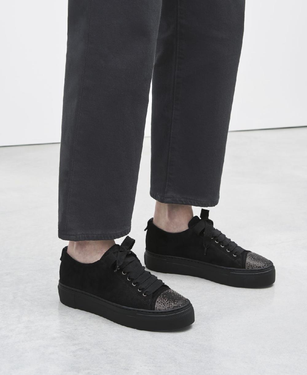 Agl Sneaker con puntina di strass Nero Vananda Crystal Italia