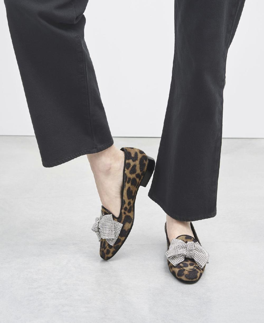 Agl Loafer con fiocco Stampa leopard Costanza Ribbon In Linea