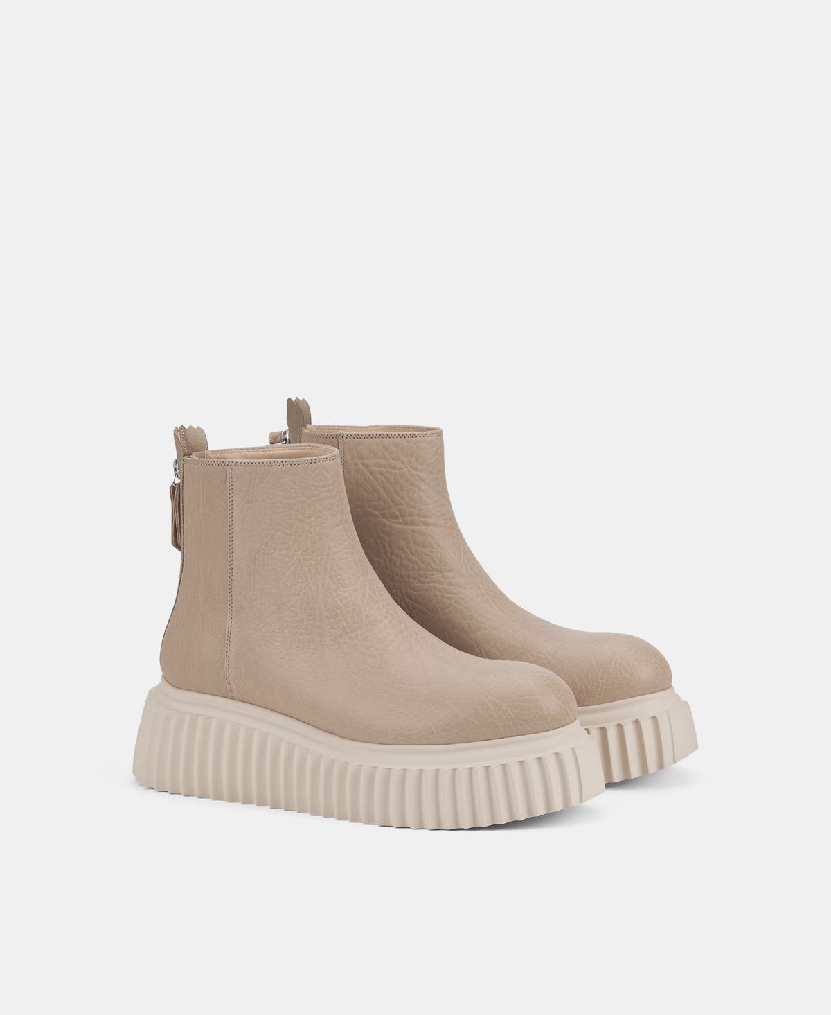Agl Stivaletto in pelle Beige Sandy Presa