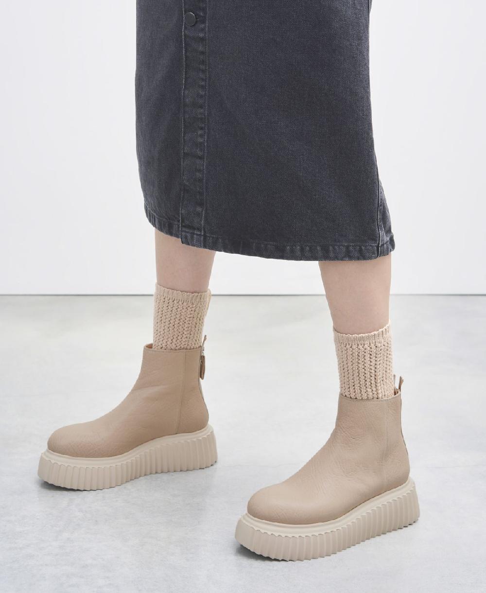 Agl Stivaletto in pelle Beige Sandy Presa