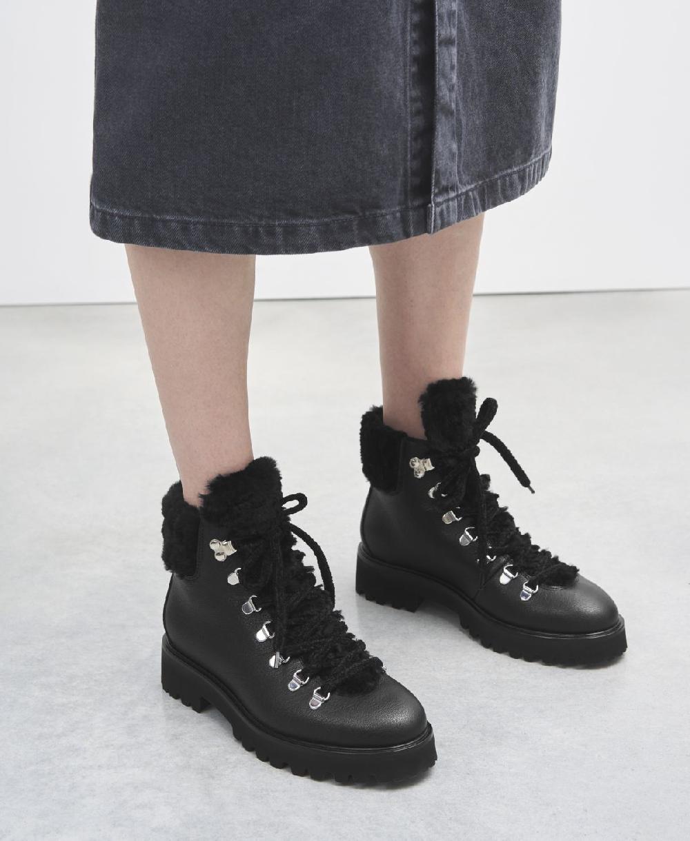 Agl Stivaletto con pelliccia Nero Goldie Mountain Vendita Calda