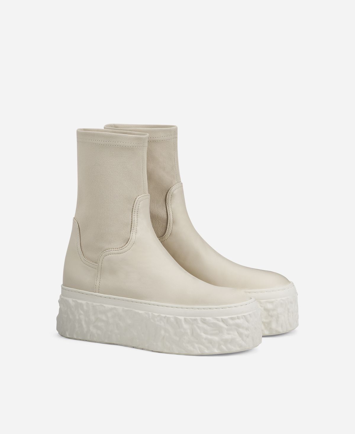 Agl Stivaletto stretch con platform Avorio Magma Stretch Nuovo