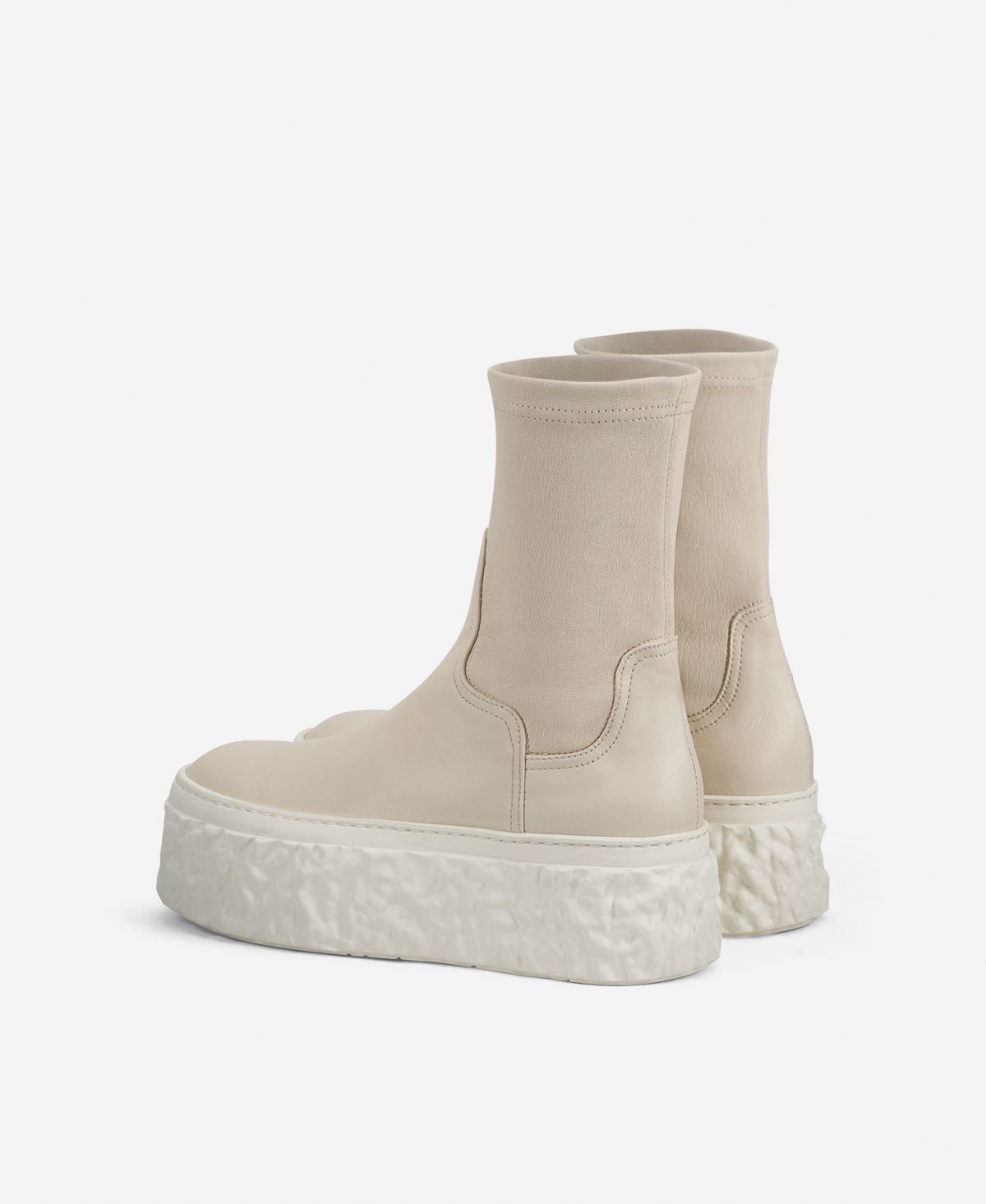 Agl Stivaletto stretch con platform Avorio Magma Stretch Nuovo