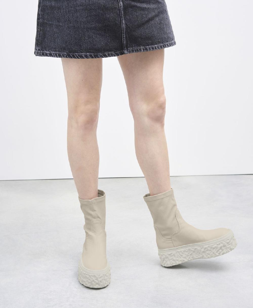 Agl Stivaletto stretch con platform Avorio Magma Stretch Nuovo