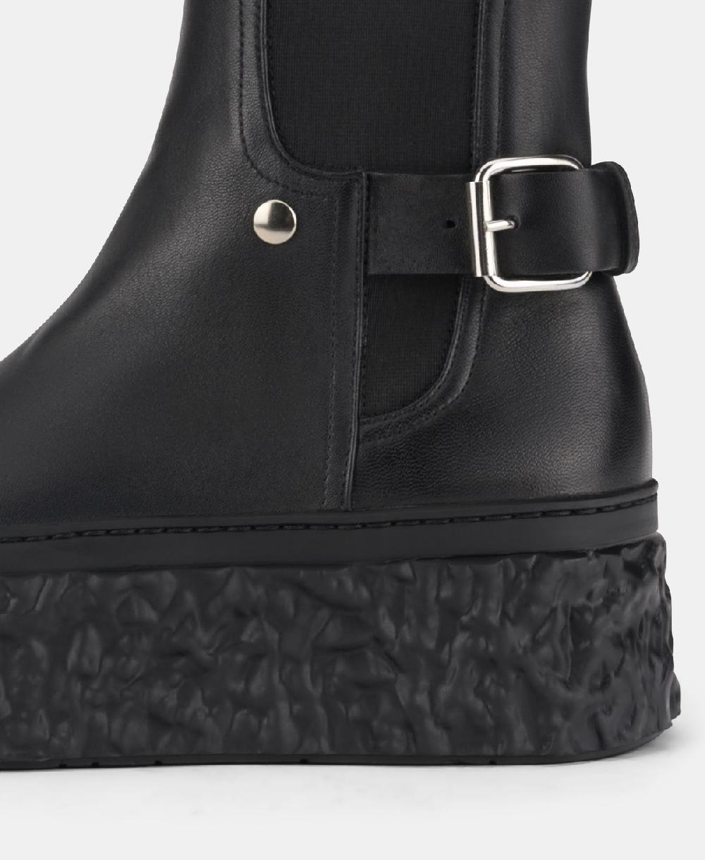 Agl Stivaletto in pelle con platform Nero Magma Biker Vendita