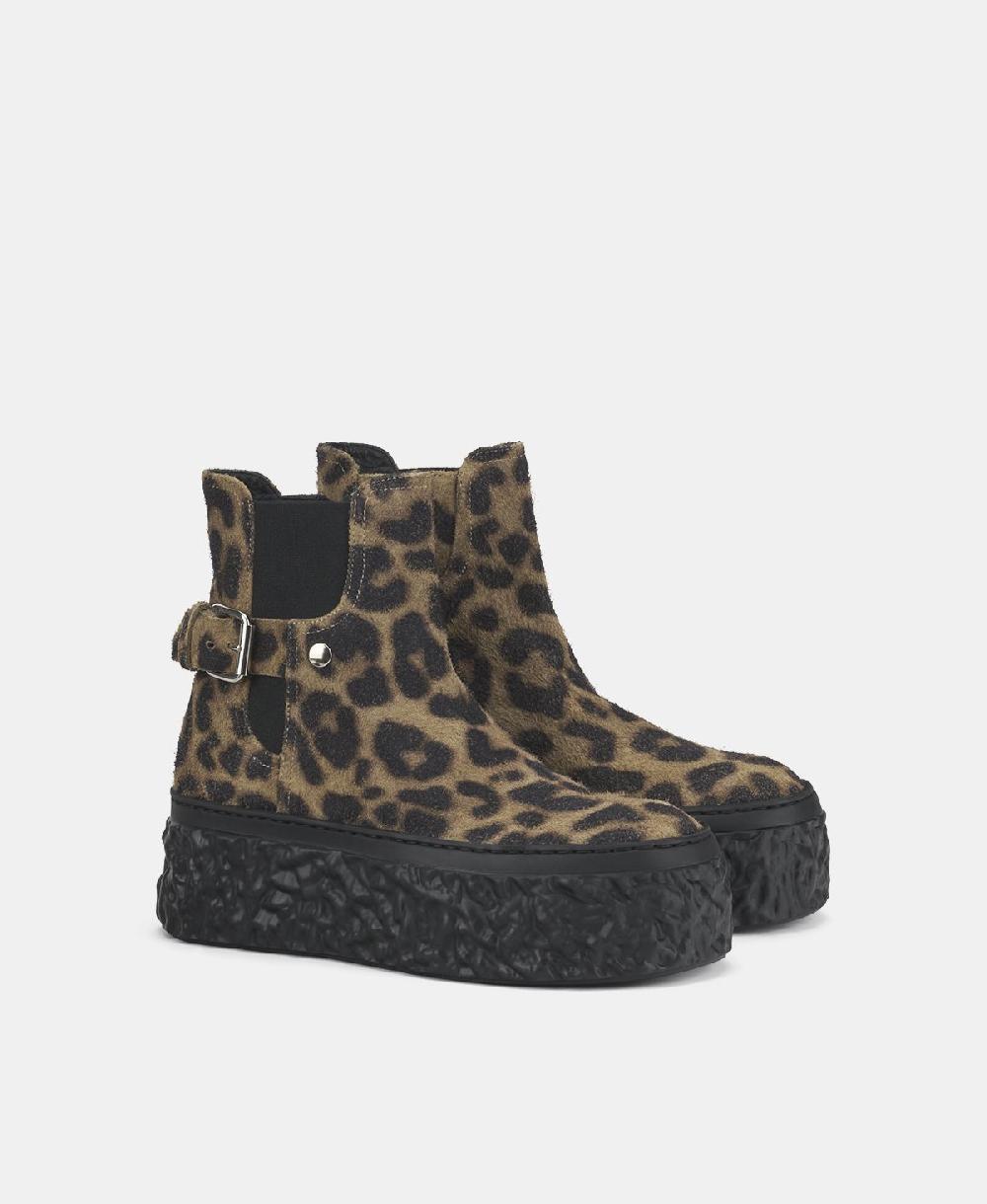 Agl Stivaletto animalier con platform Stampa leopard Magma Biker Promozione