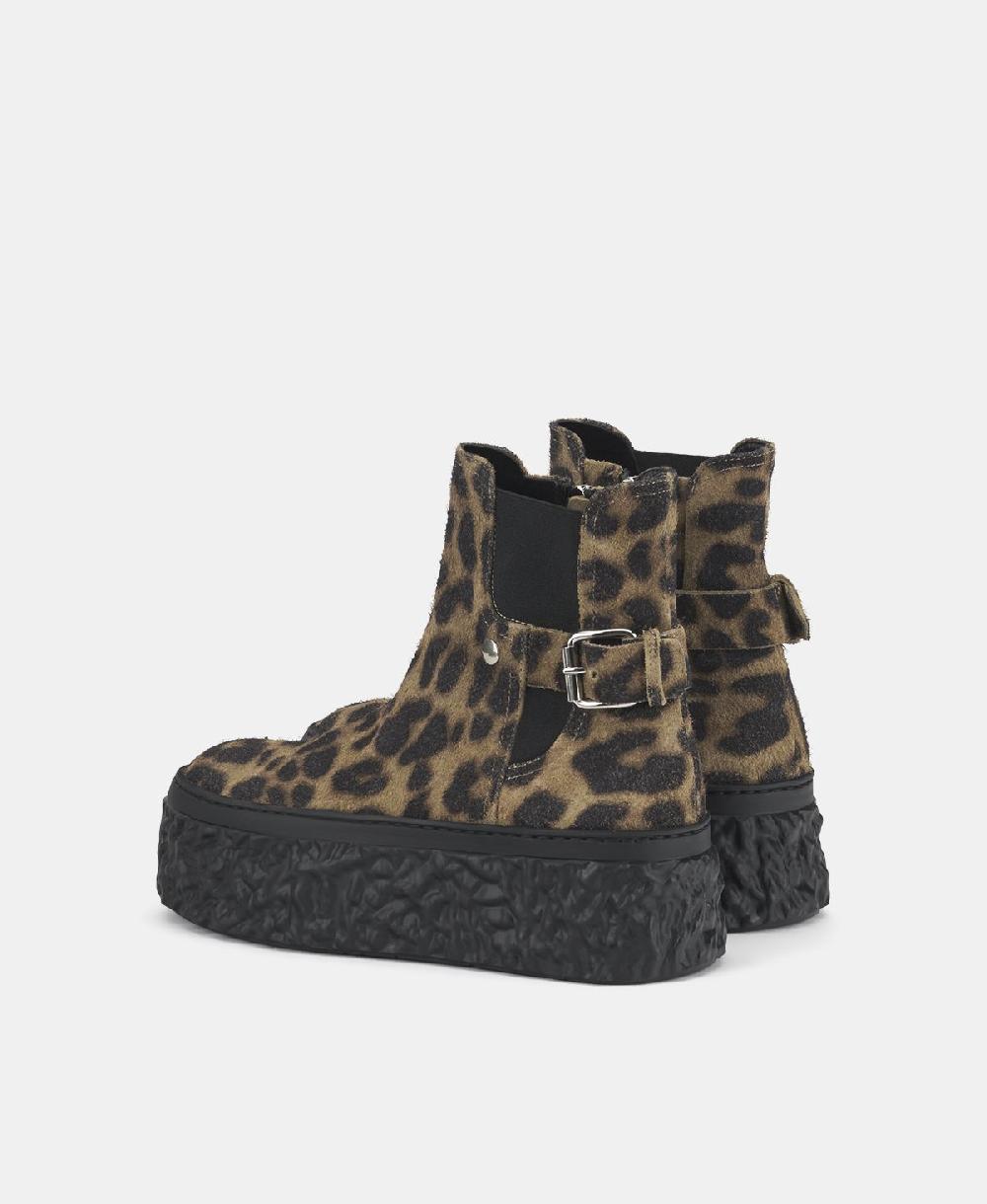 Agl Stivaletto animalier con platform Stampa leopard Magma Biker Promozione