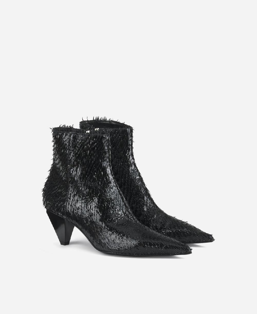 Agl Stivaletto in pelle Nero Knife Bootie Sconto