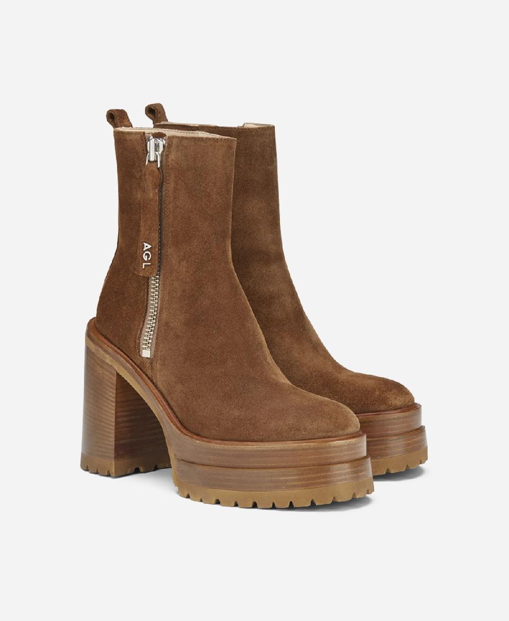 Agl Stivaletto in velour Cuoio Tora Outlet
