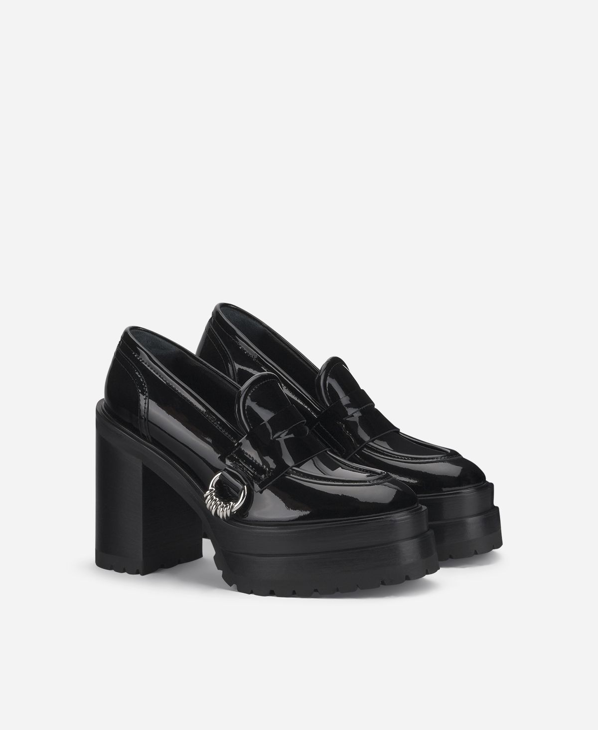 Agl Mocassino in vernice con tacco Nero Tasky Online