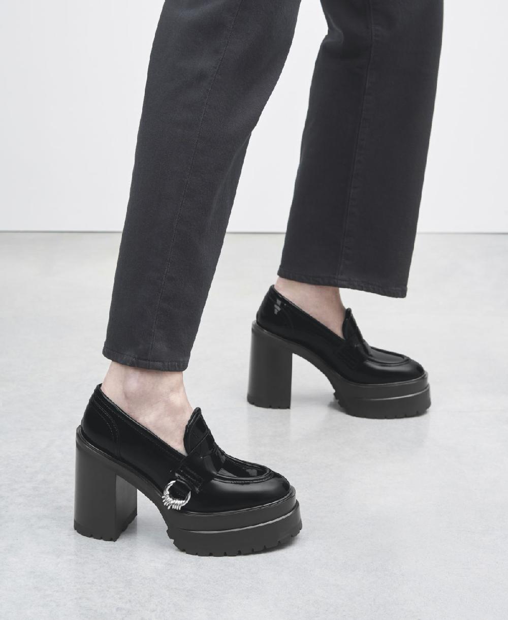 Agl Mocassino in vernice con tacco Nero Tasky Online