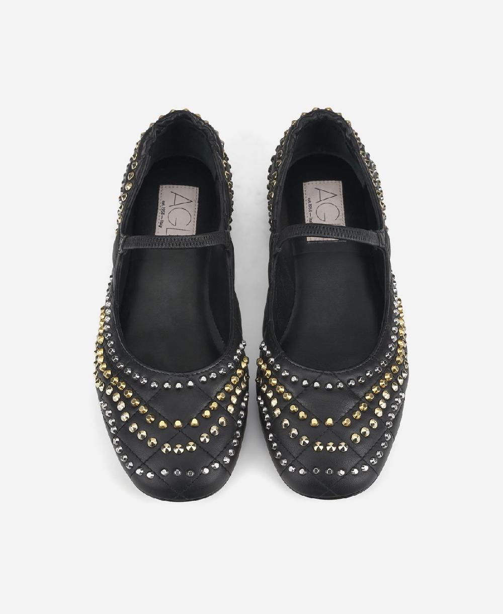 Agl Ballerina con borchie Nero Iris Studs Hotsell